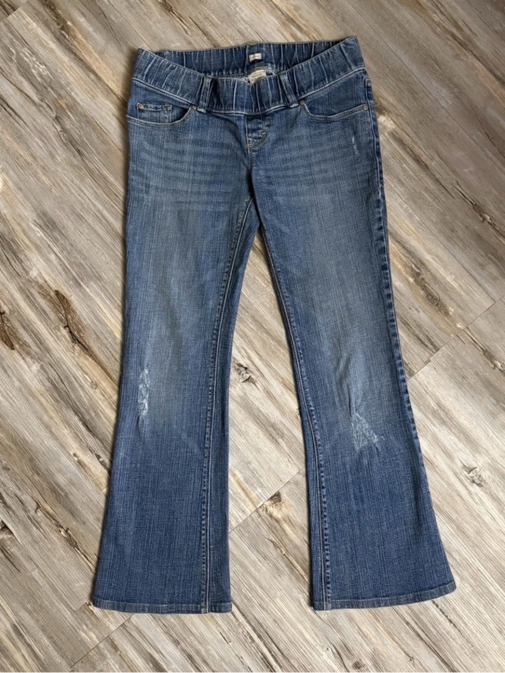 Old Navy Jeans Women XS Maternity Blue Low Rise Bootcut Elastic Waist Stretch